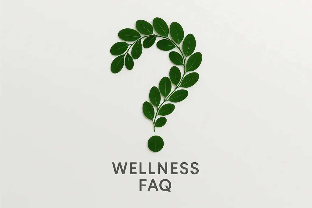 Moringa leaf question mark symbolizing keto FAQ