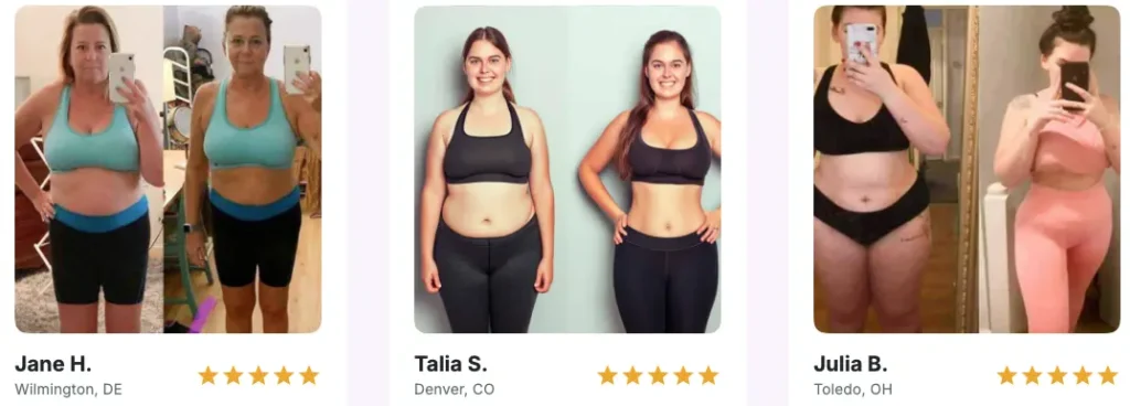 Happy women customers sharing Lulutox Detox Tea weight loss success testimonials