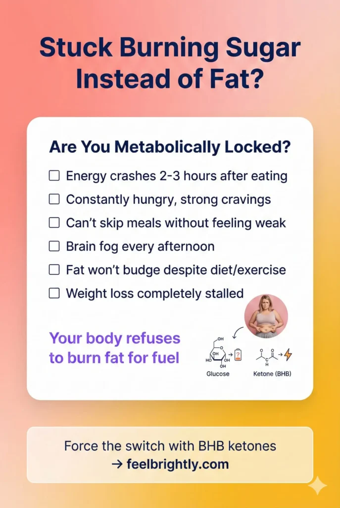 checklist showing signs body is stuck burning sugar instead of fat preventing weight loss