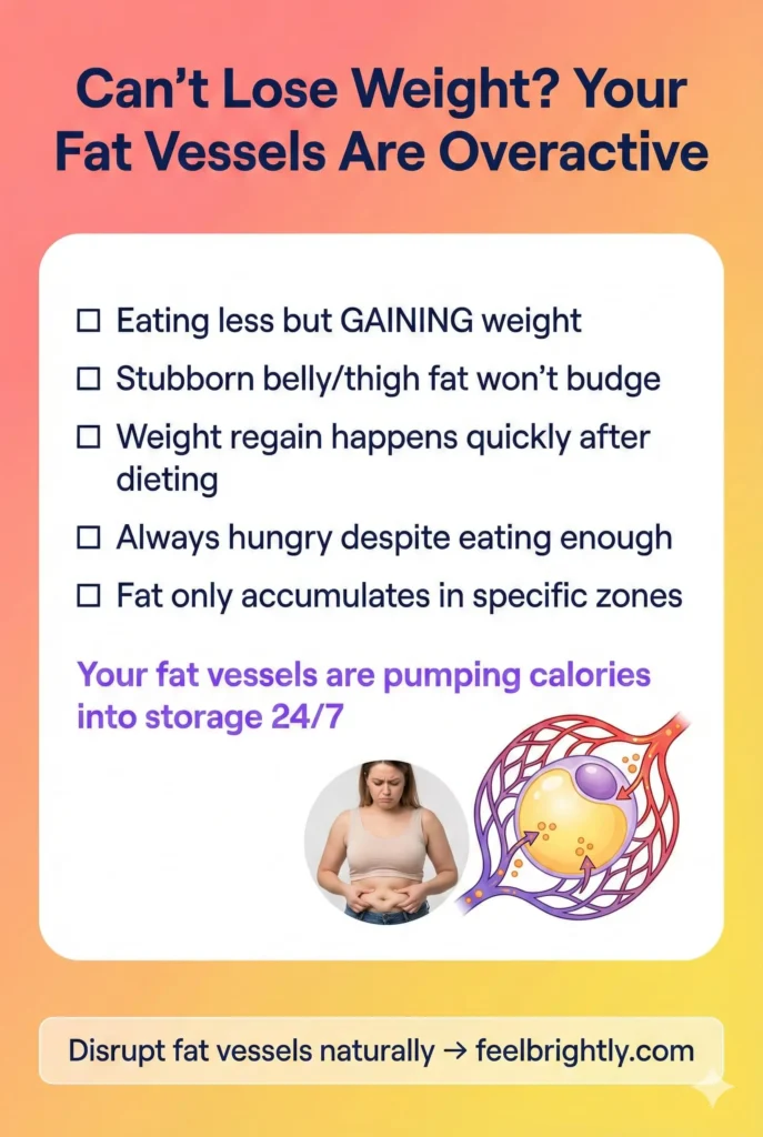 checklist showing signs overactive fat vessels are preventing weight loss and causing stubborn fat