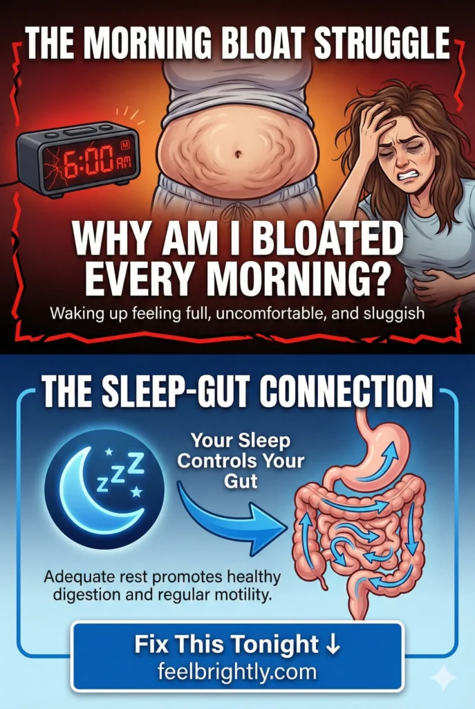 why you wake up bloated every morning due to poor sleep gut connection
