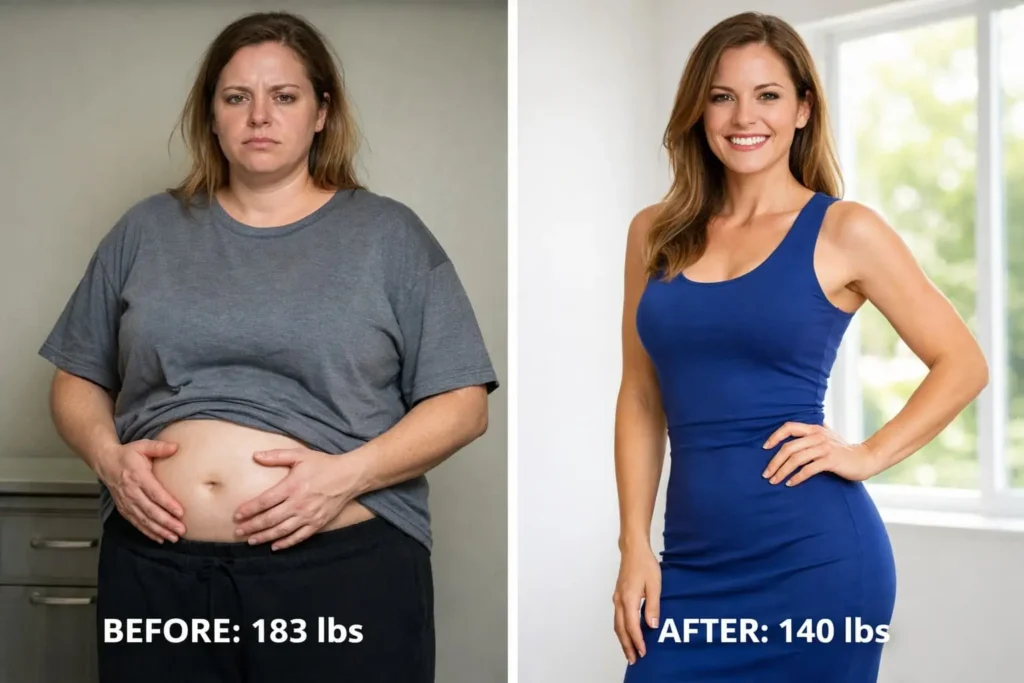 Eternum Detox Before and After: 43 lbs weight loss transformation in 60 days with acai berry detox