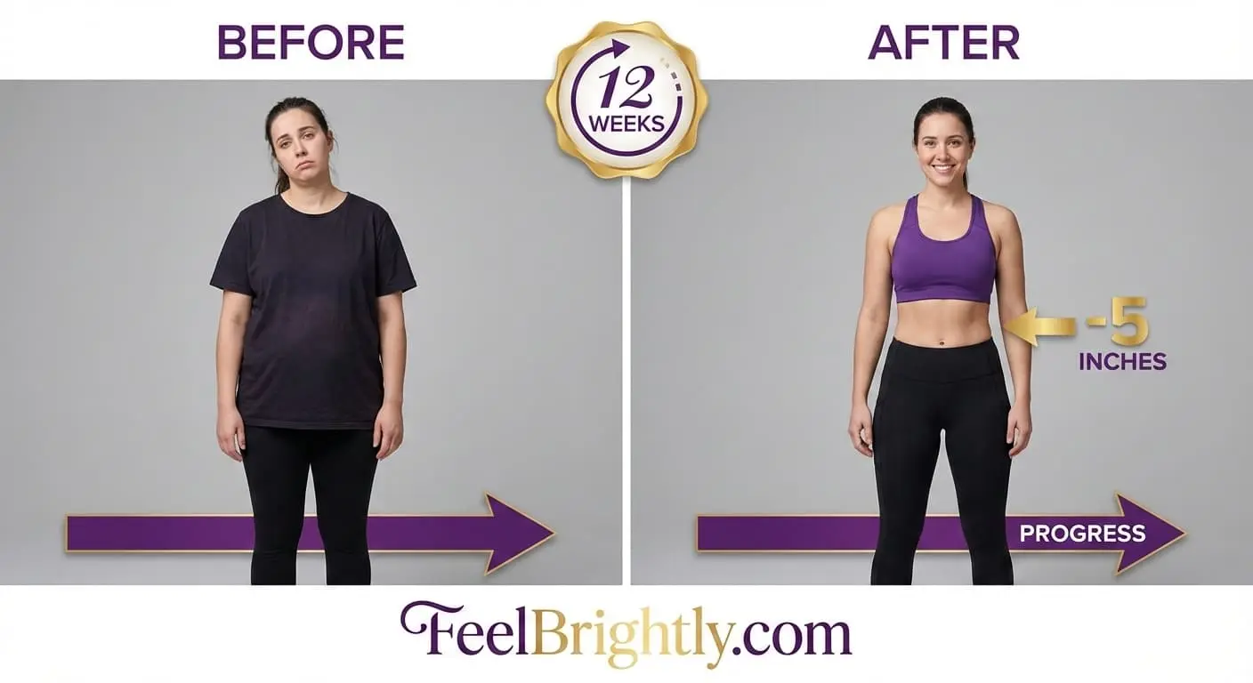 before and after weight loss illustration showing reduced waist area concept