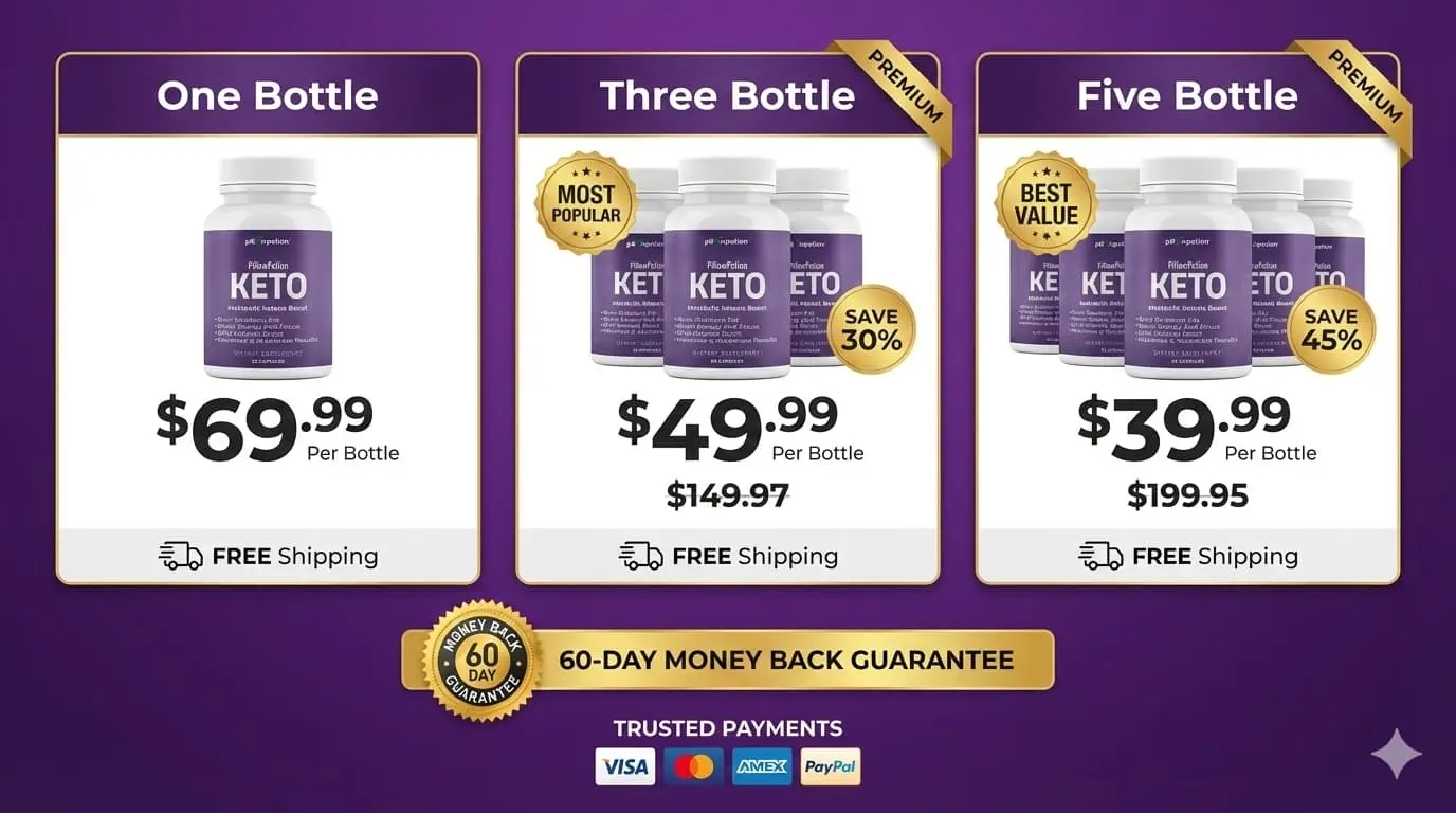 Pillow Potion Keto special pricing packages with 60-day money-back guarantee and bundle discount offers